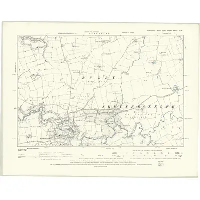 1892 Map of Yorkshire XXVIII.SW, 1895 Print
