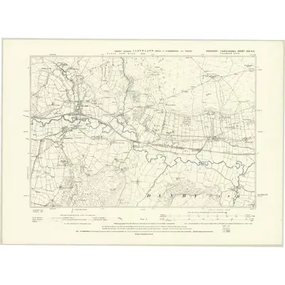1892 Map of Yorkshire XXX.SE, 1895 Print