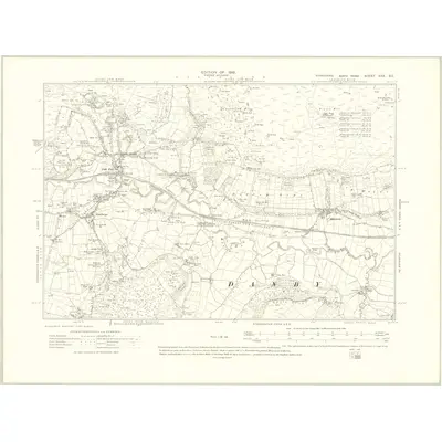 1911 Map of Yorkshire XXX.SE, 1919 Print