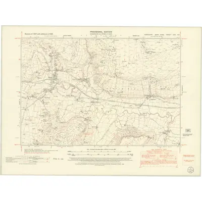 1950 Map of Yorkshire XXX.SE, 1952 Print