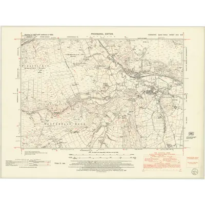 1950 Map of Yorkshire XXX.SW, 1952 Print