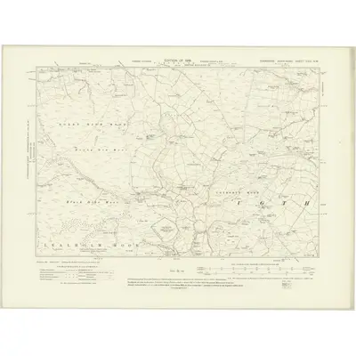 1911 Map of Yorkshire XXXI.NW, 1919 Print