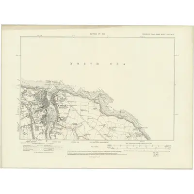 1910 Map of Yorkshire XXXII.NE, 1919 Print
