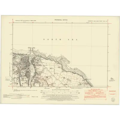 1950 Map of Yorkshire XXXII.NE, 1952 Print
