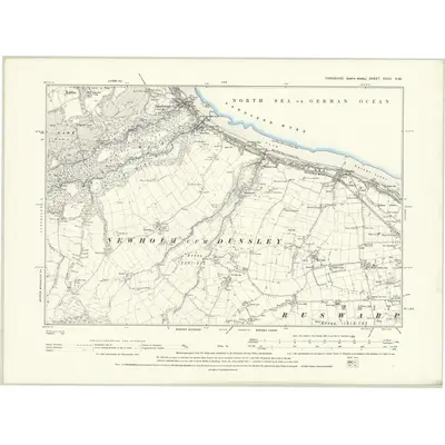 1892 Map of Yorkshire XXXII.NW, 1895 Print