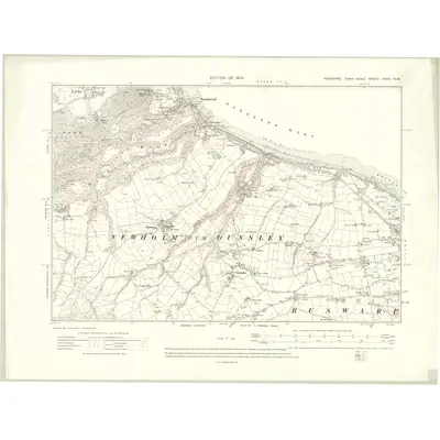 1911 Map of Yorkshire XXXII.NW, 1914 Print