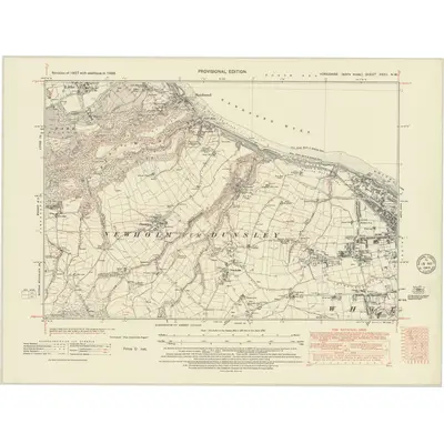 1938 Map of Yorkshire XXXII.NW, 1948 Print
