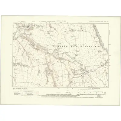1927 Map of Yorkshire XXXII.SE, 1930 Print