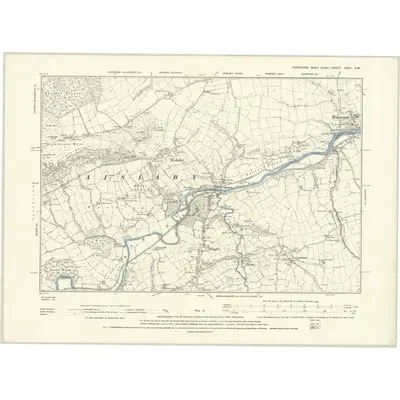 1892 Map of Yorkshire XXXII.SW, 1895 Print