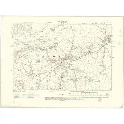1911 Map of Yorkshire XXXII.SW, 1919 Print