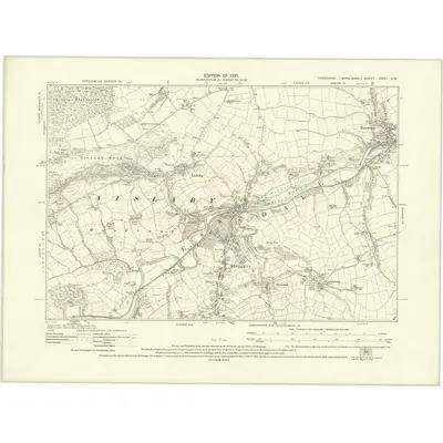 1927 Map of Yorkshire XXXII.SW, 1930 Print