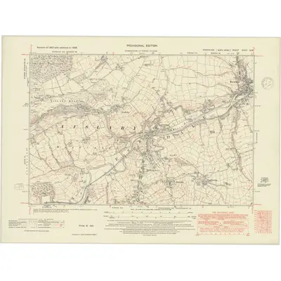 1938 Map of Yorkshire XXXII.SW, 1948 Print