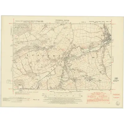 1950 Map of Yorkshire XXXII.SW, 1952 Print
