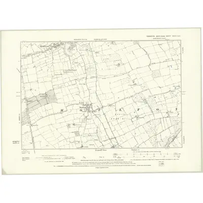 1891 Map of Yorkshire XXXIX.NE, 1895 Print