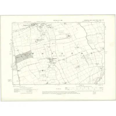 1912 Map of Yorkshire XXXIX.NE, 1919 Print