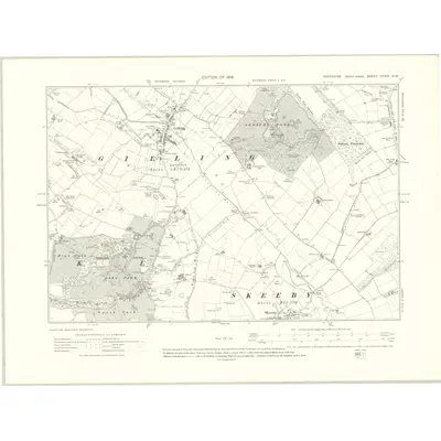 1911 Map of Yorkshire XXXIX.NW, 1919 Print