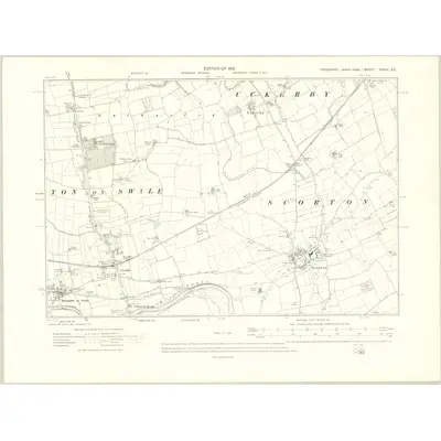 1912 Map of Yorkshire XXXIX.SE, 1915 Print