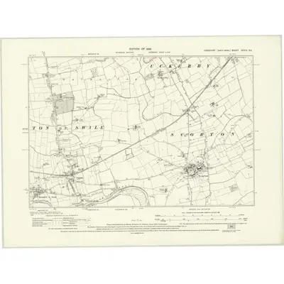 1927 Map of Yorkshire XXXIX.SE, 1930 Print