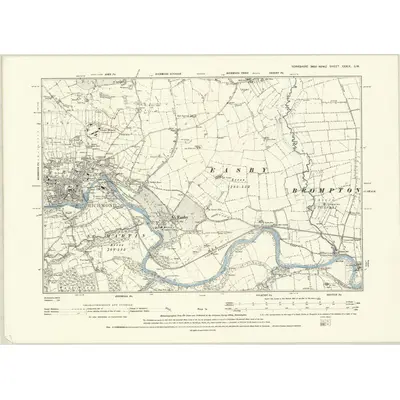 1891 Map of Yorkshire XXXIX.SW, 1895 Print