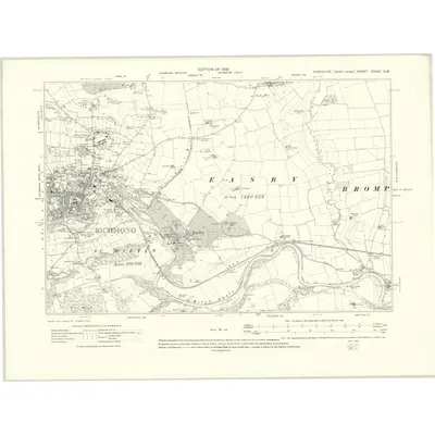 1911 Map of Yorkshire XXXIX.SW, 1919 Print