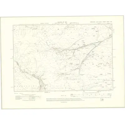 1910 Map of Yorkshire XXXVI.NE, 1914 Print