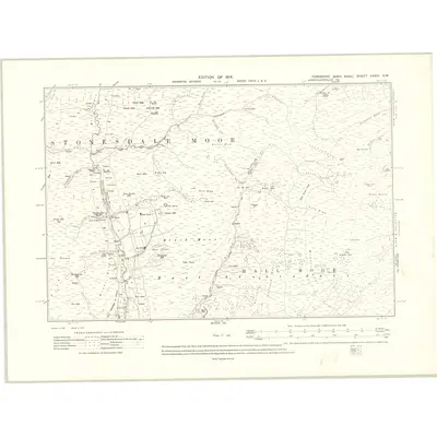 1910 Map of Yorkshire XXXVI.NW, 1914 Print