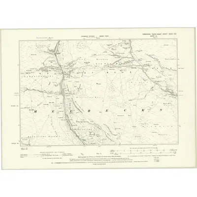 1891 Map of Yorkshire XXXVI.SE, 1895 Print