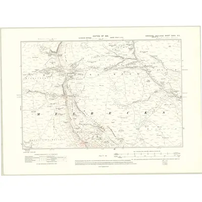 1910 Map of Yorkshire XXXVI.SE, 1914 Print