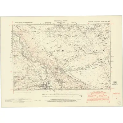 1950 Map of Yorkshire XXXVII.SE, 1954 Print