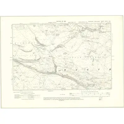 1910 Map of Yorkshire XXXVII.SW, 1919 Print
