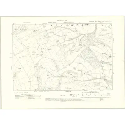 1911 Map of Yorkshire XXXVIII.NE, 1919 Print