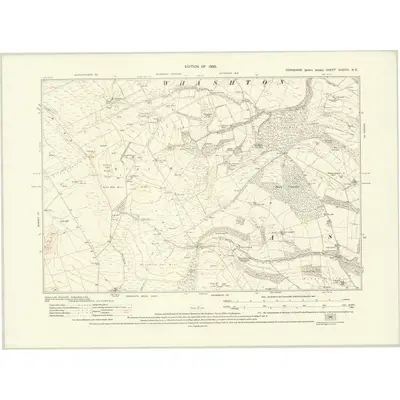 1927 Map of Yorkshire XXXVIII.NE, 1930 Print