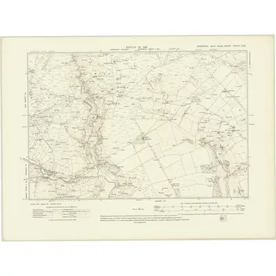 1911 Map of Yorkshire XXXVIII.NW, 1919 Print