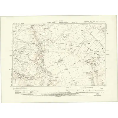 1927 Map of Yorkshire XXXVIII.NW, 1930 Print