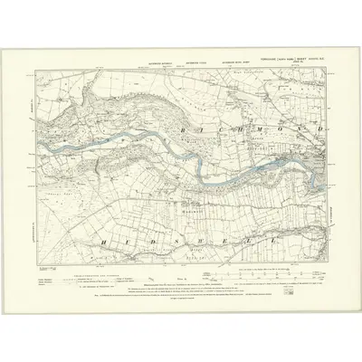 1891 Map of Yorkshire XXXVIII.SE, 1895 Print