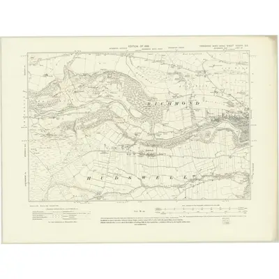1911 Map of Yorkshire XXXVIII.SE, 1919 Print