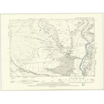 1892 Map of Yorkshire XXXVIII.SW, 1895 Print