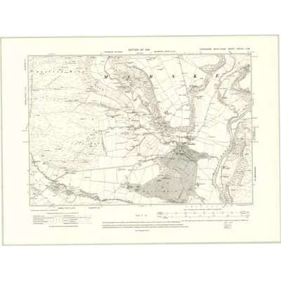 1911 Map of Yorkshire XXXVIII.SW, 1914 Print