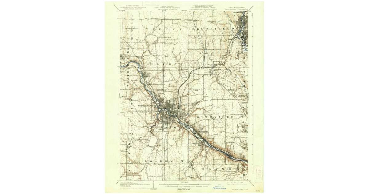 1908 Map of Youngstown, OH — High-Res | Pastmaps
